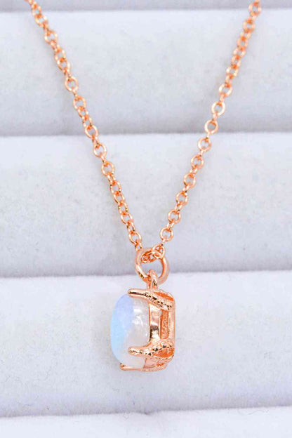 Natural 4-Prong Pendant Moonstone Necklace