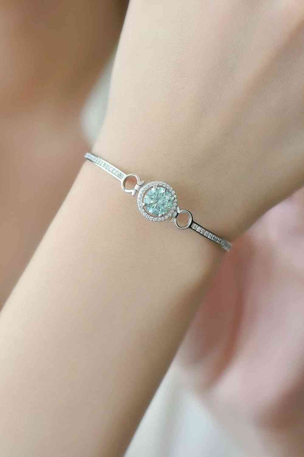 Bracelet plaqué platine moissanite 2 carats