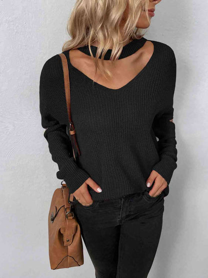 Cutout Zip Detail Sweater