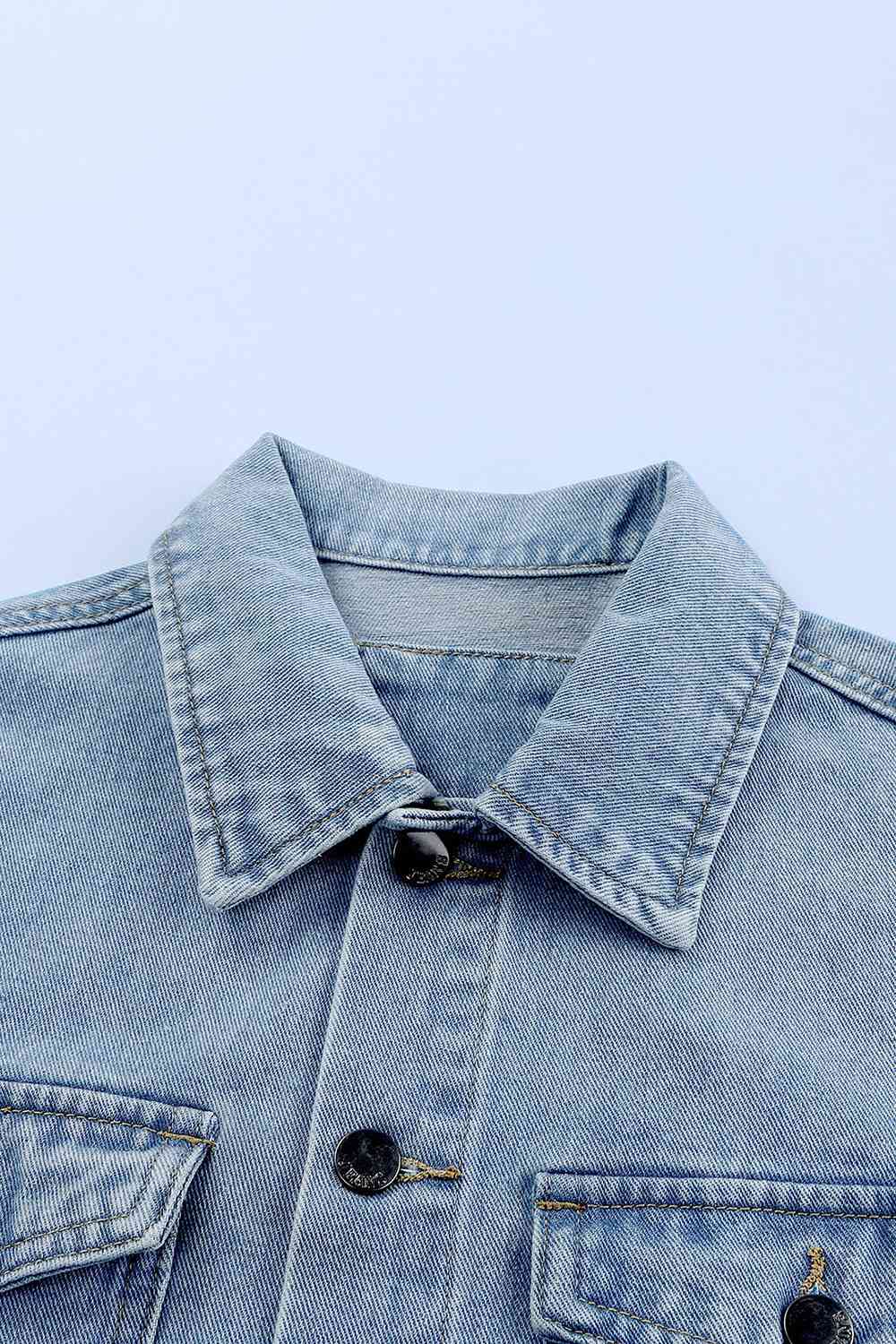 Veste en jean à col boutonné