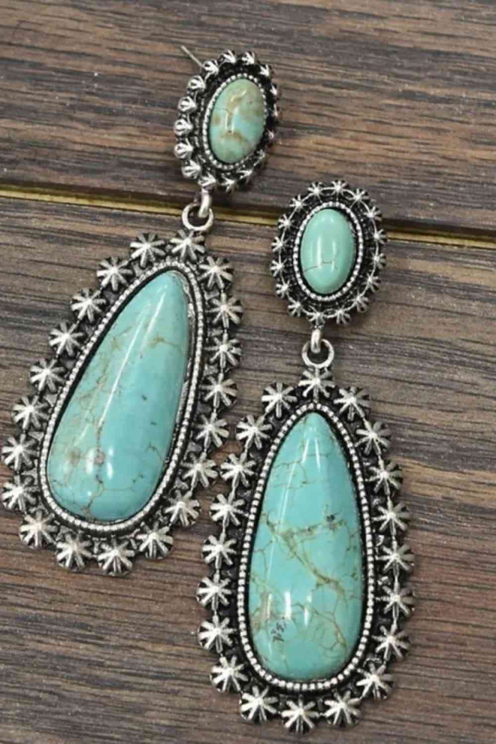 Boucles d'oreilles turquoise artificielles