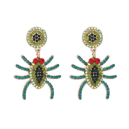 Boucles d'oreilles araignée en alliage de strass