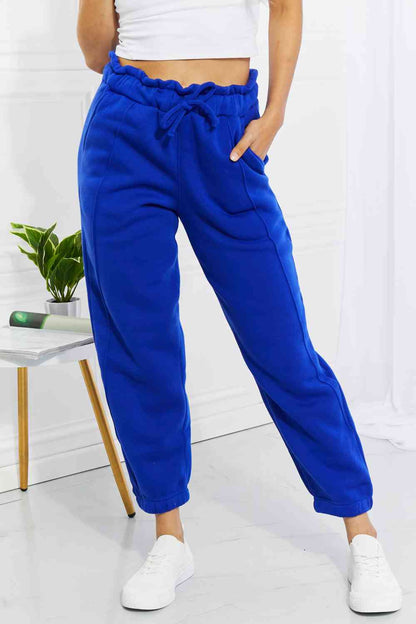 Zenana - Can't Stop Me - Pantalon de jogging taille paperbag pleine taille