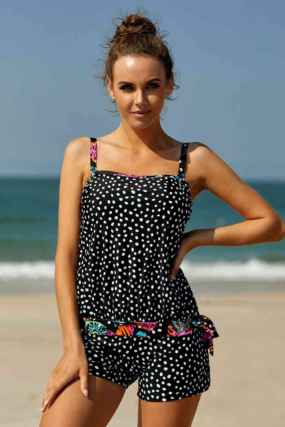 Printed Tied Tankini Set