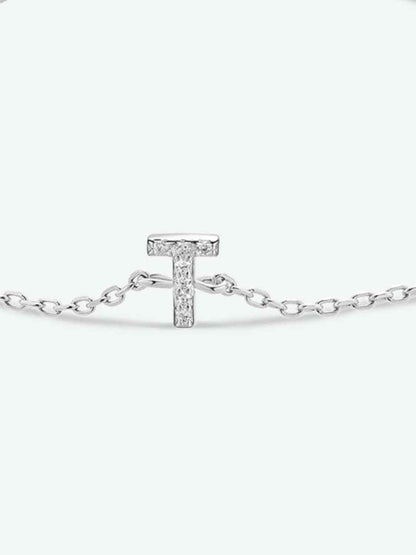 Bracelet en argent sterling 925 avec zircons Q To U