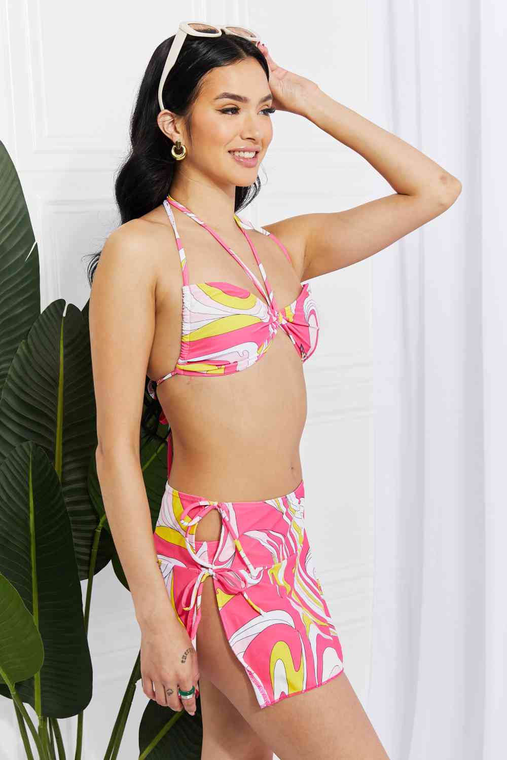 Conjunto de bikini palabra de honor y falda de Marina West Swim Disco Dive