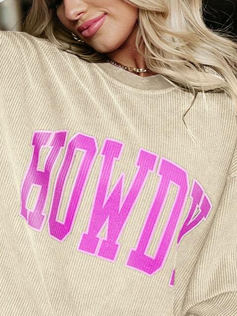 Sweat-shirt à col rond graphique HOWDY pleine taille