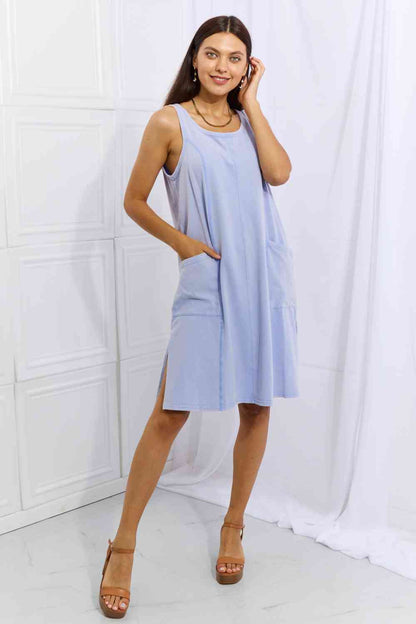 HEYSON Look Good, Feel Good Robe décontractée sans manches délavée pleine taille en pervenche