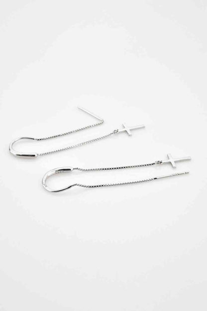 Boucles d'oreilles enfile-croix en argent sterling 925