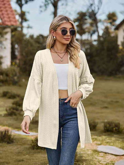 Cardigan long ouvert sur le devant