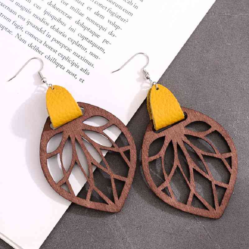 Boucles d'oreilles pendantes feuilles