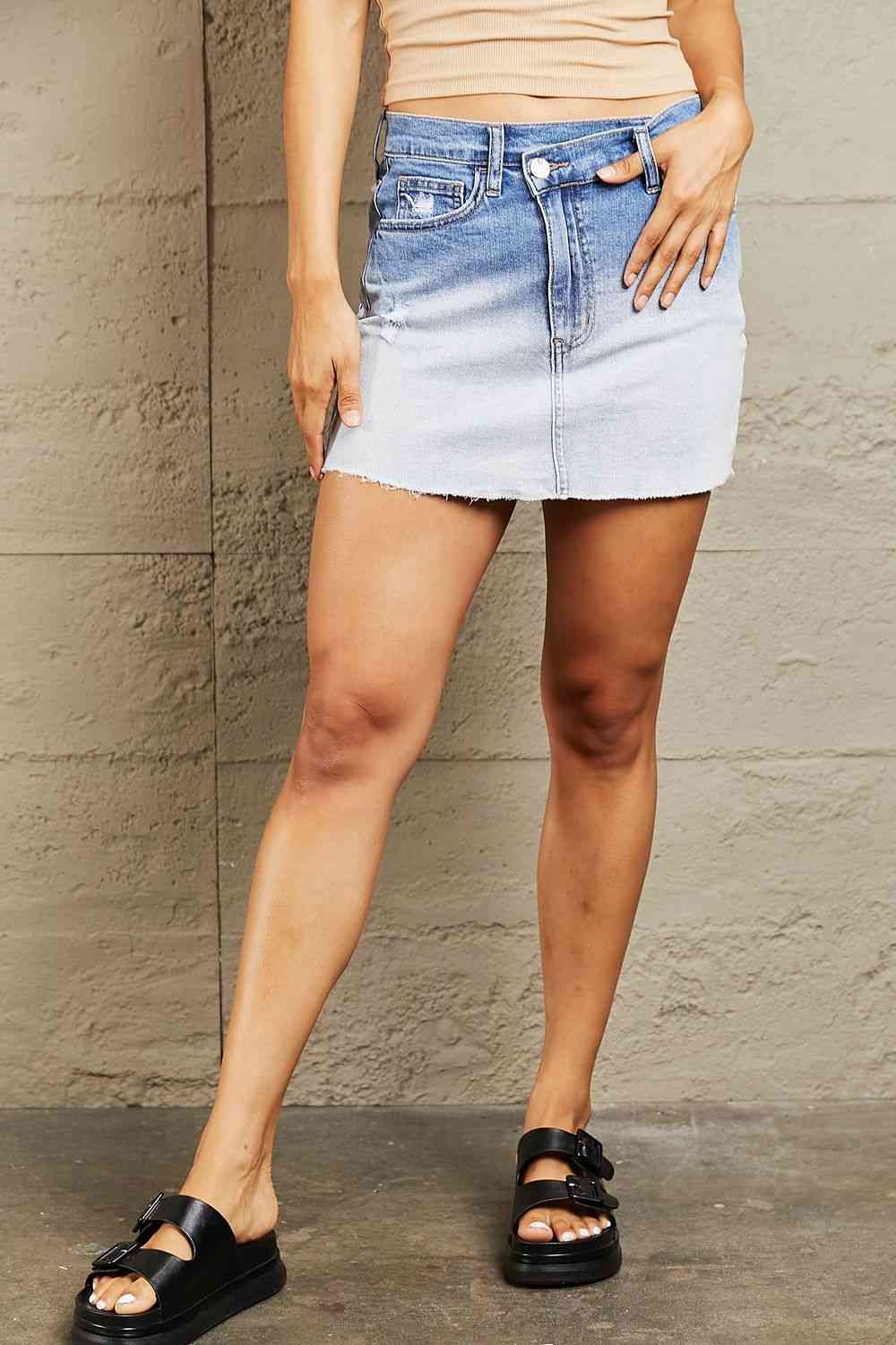 BAYEAS Minifalda ombré asimétrica de cintura alta
