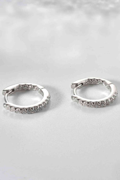 Boucles d'oreilles Huggie en argent sterling 925 avec zircon incrusté