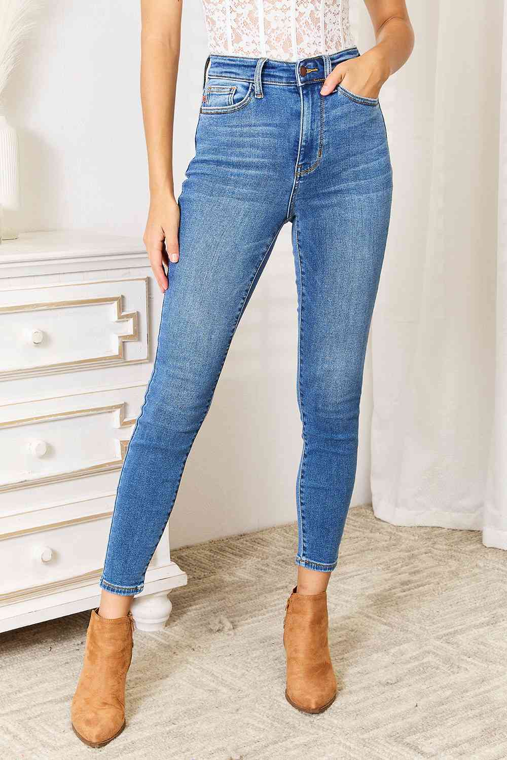 Jean skinny taille haute bleu Judy Blue