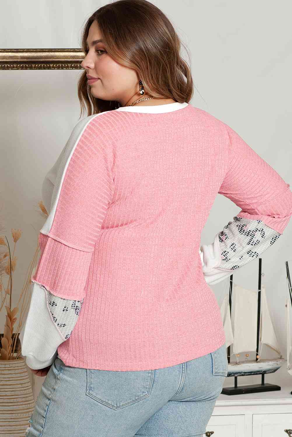 Sudadera con costura y empalme de talla grande