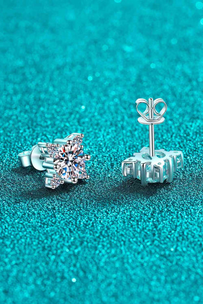 Boucles d'oreilles à tige en moissanite trèfle à quatre feuilles 2 carats