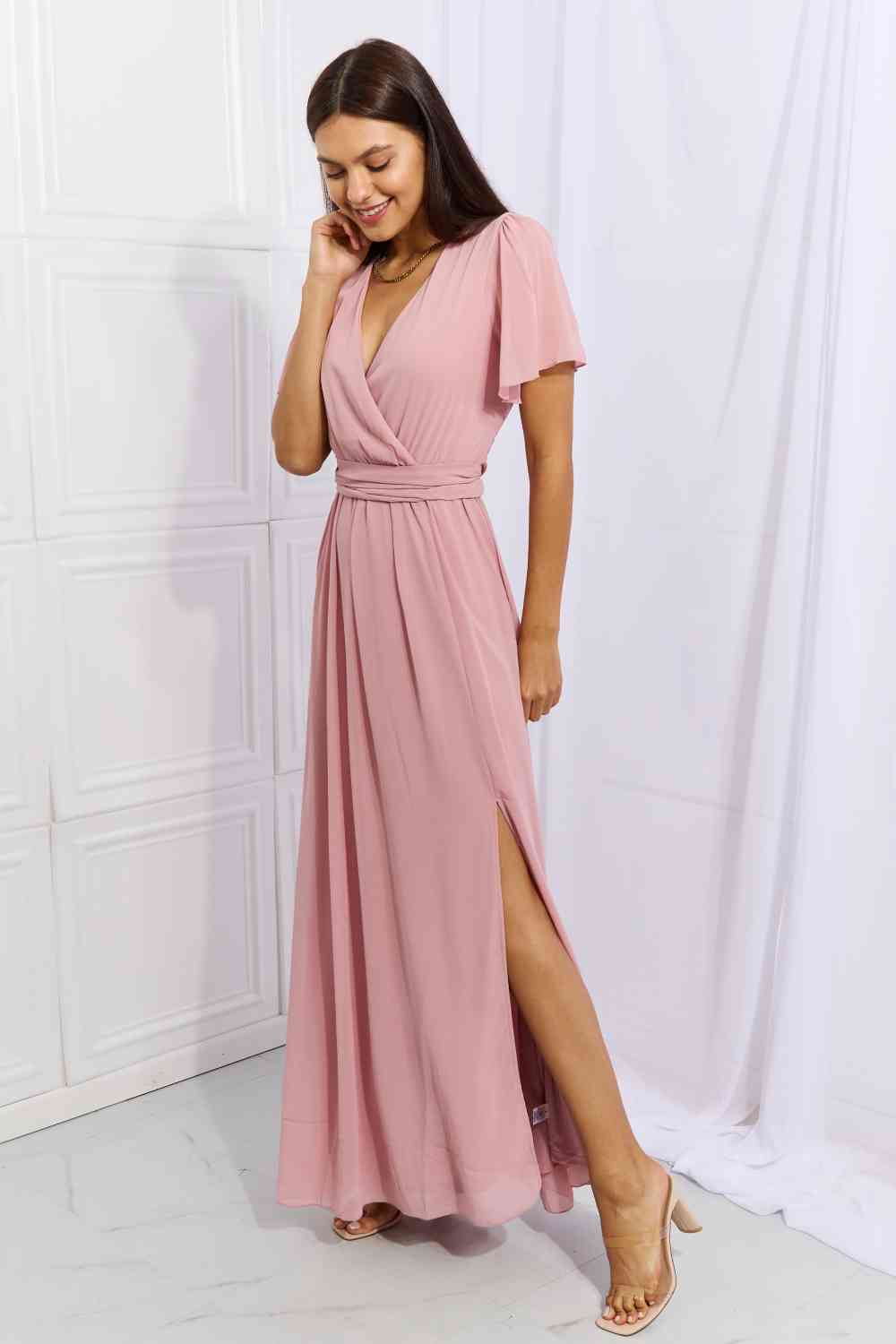 OneTheLand Love Letter Tie Back Detail Maxi Dress