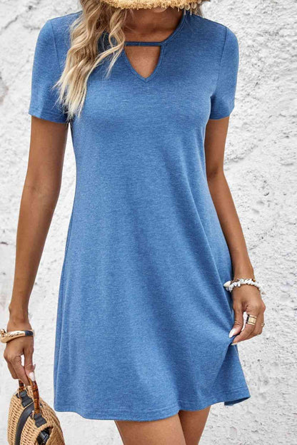 Short Sleeve V-Neck Mini Dress