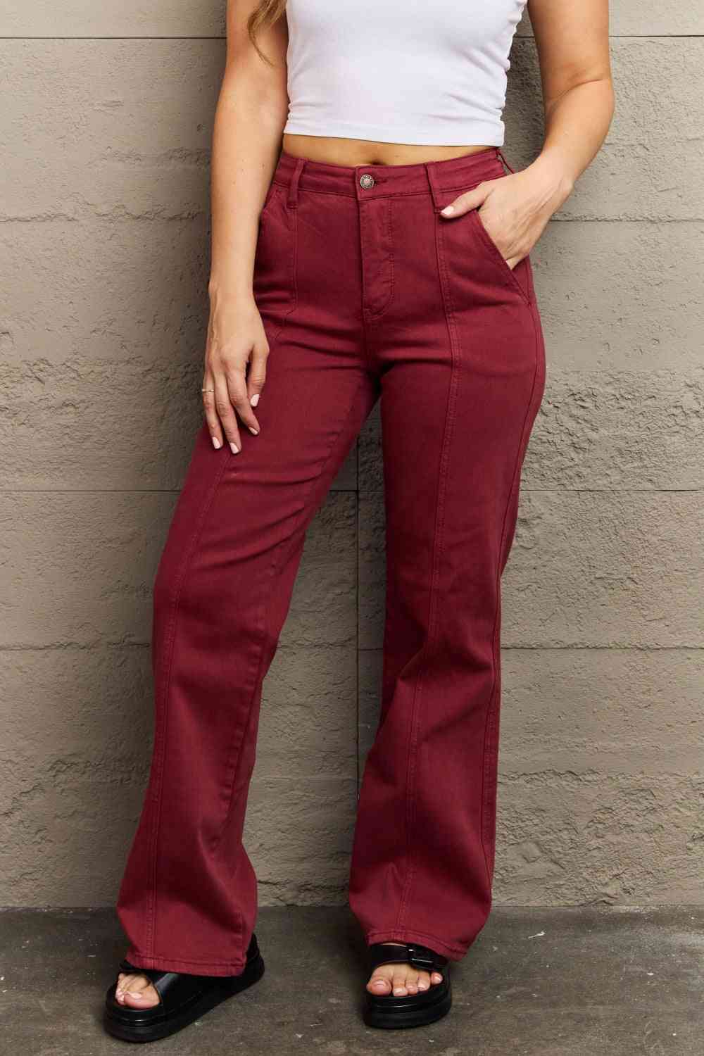 Judy Blue Malia Full Size High Waist Front Seam Straight Jeans