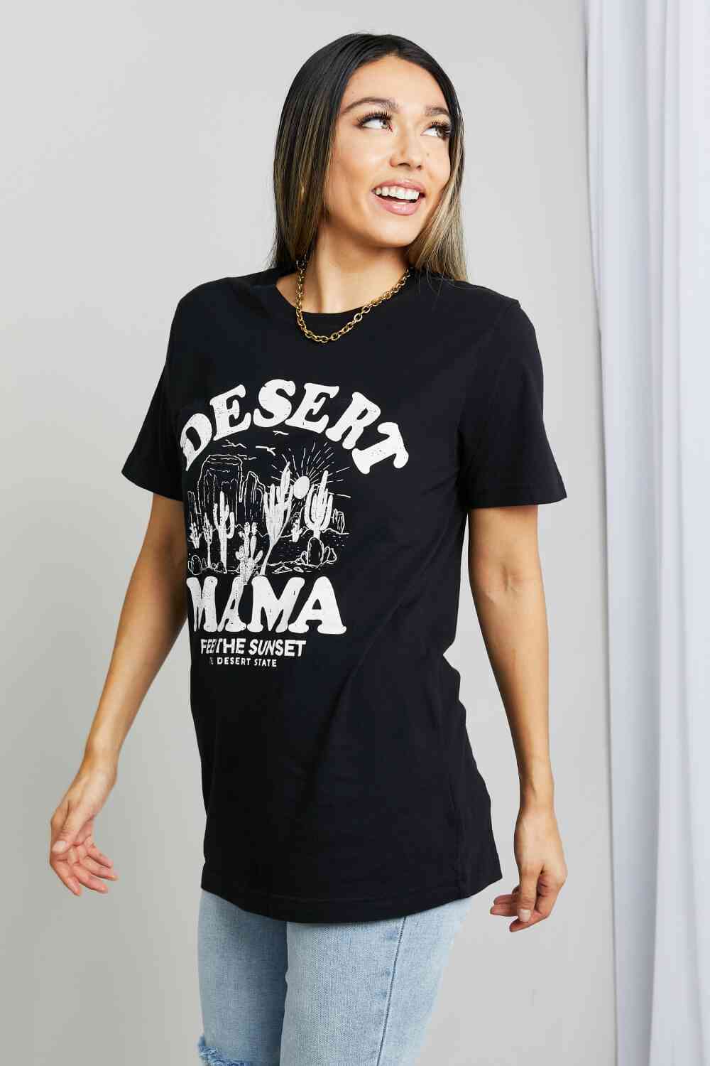 mineB T-shirt graphique DESERT MAMA pleine taille