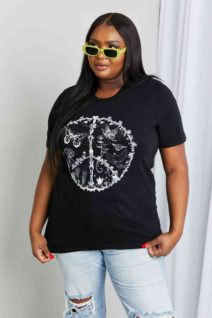 mineB T-shirt graphique papillon pleine taille