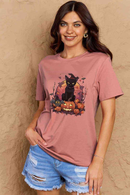 Camiseta gráfica con tema de Halloween de tamaño completo de Simply Love