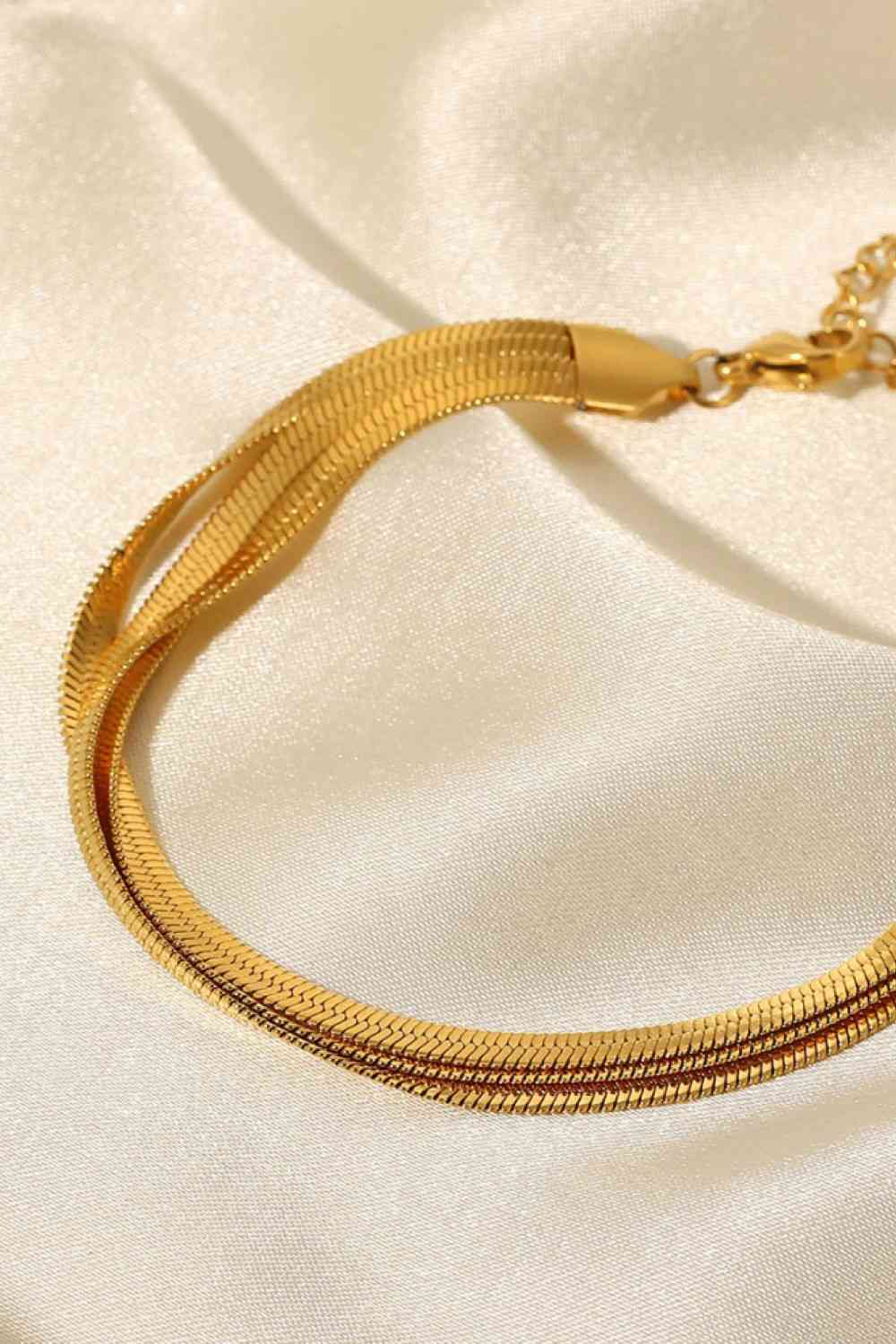 Bracelet chaîne serpent triple épaisseur