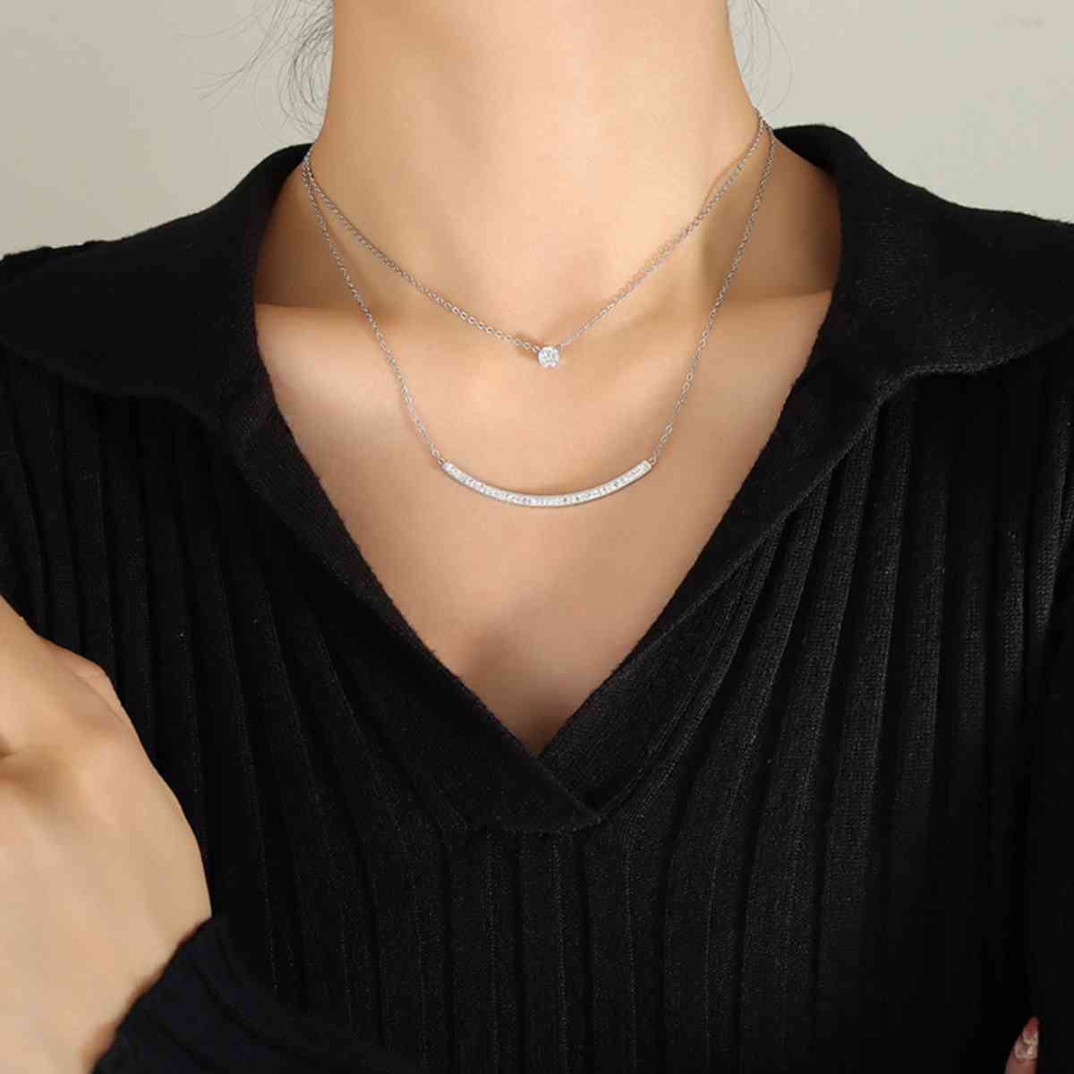 Collar de doble capa de acero titanio