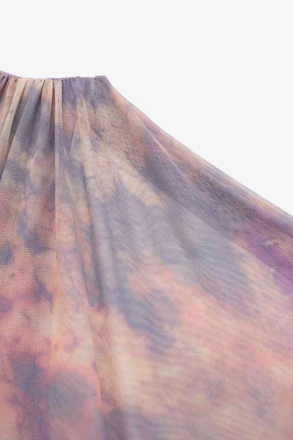 Robe sans manches froncée tie-dye