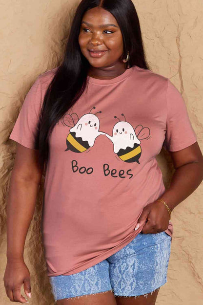 Simply Love T-shirt en coton graphique BOO BEES pleine taille