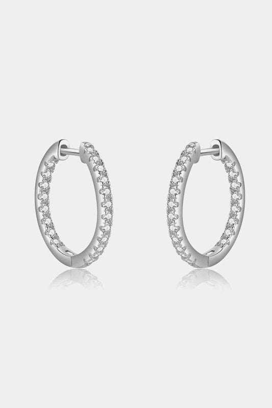 Boucles d'oreilles Huggie en argent sterling 925 avec zircon incrusté