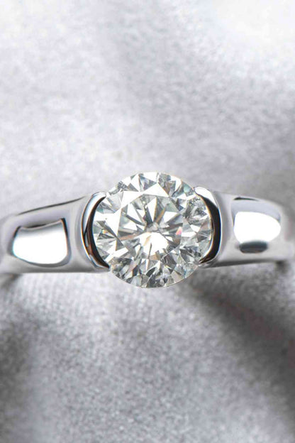 Bague plaquée platine Moissanite 2 carats Looking Good