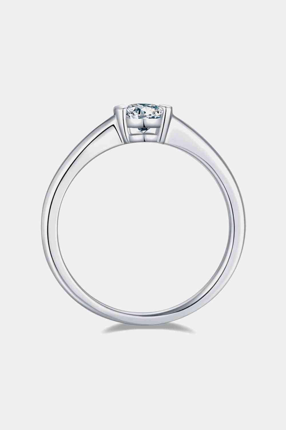 Bague solitaire en argent sterling 925 moissanite