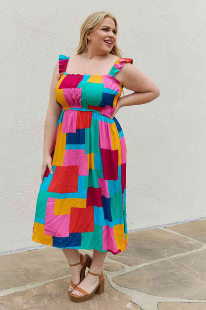 Y el por qué vestido de verano con estampado de cuadros multicolor