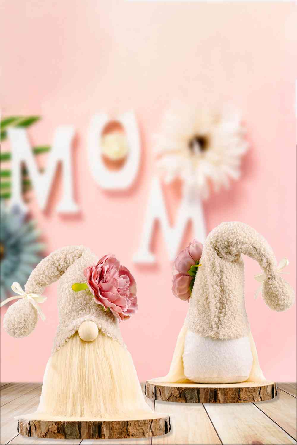 Décoration florale pour la fête des mères, garniture à pompons, Gnome sans visage
