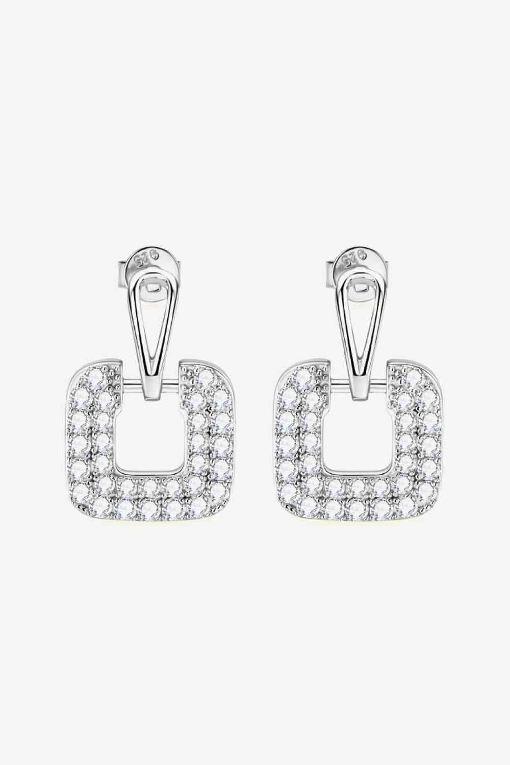 Boucles d'oreilles pendantes en argent sterling 925 moissanite 1,68 carat