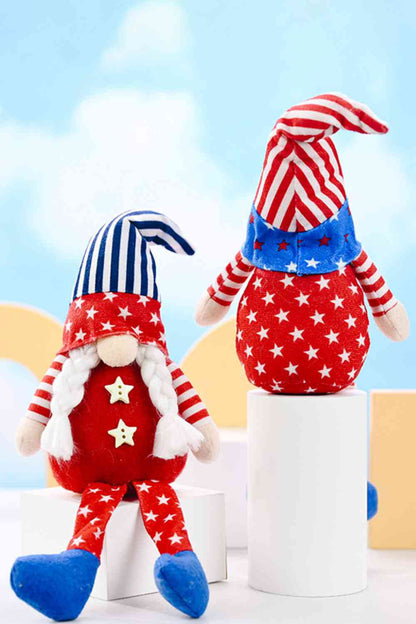 Gnomos decorativos con sombrero puntiagudo del Día de la Independencia de 2 piezas