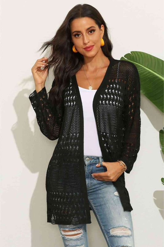 Openwork Long Sleeve Cardigan