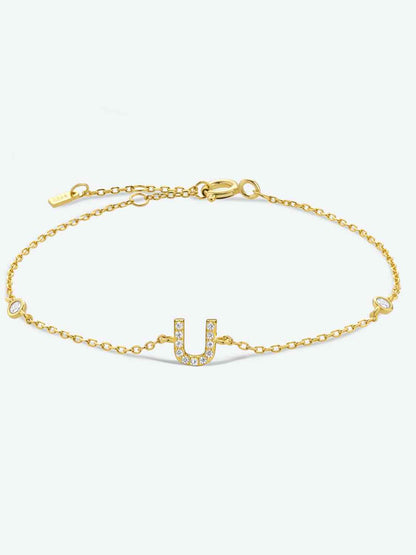 Pulsera de plata de ley 925 con circonitas de Q To U