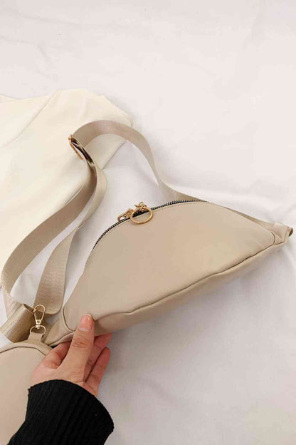 Sac à bandoulière en cuir PU avec petit sac à main