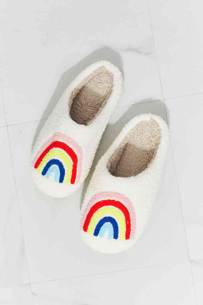 MMShoes Pantoufle en peluche arc-en-ciel