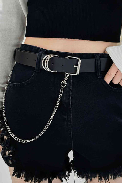 Ceinture à chaîne en alliage de cuir PU