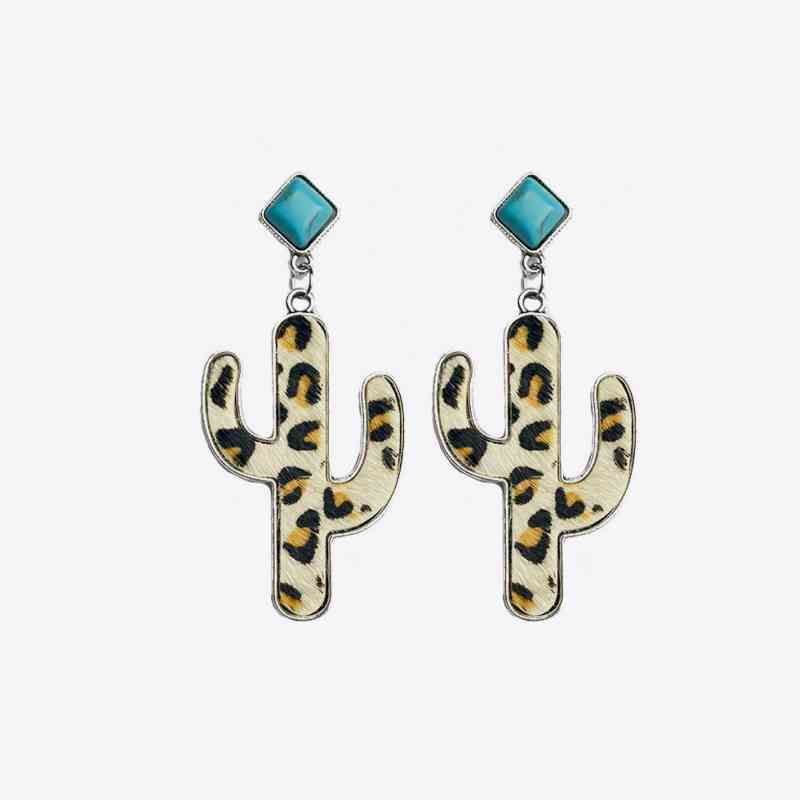 Boucles d'oreilles cactus turquoise