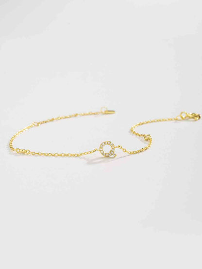 Pulsera de plata de ley 925 con circonitas de Q To U