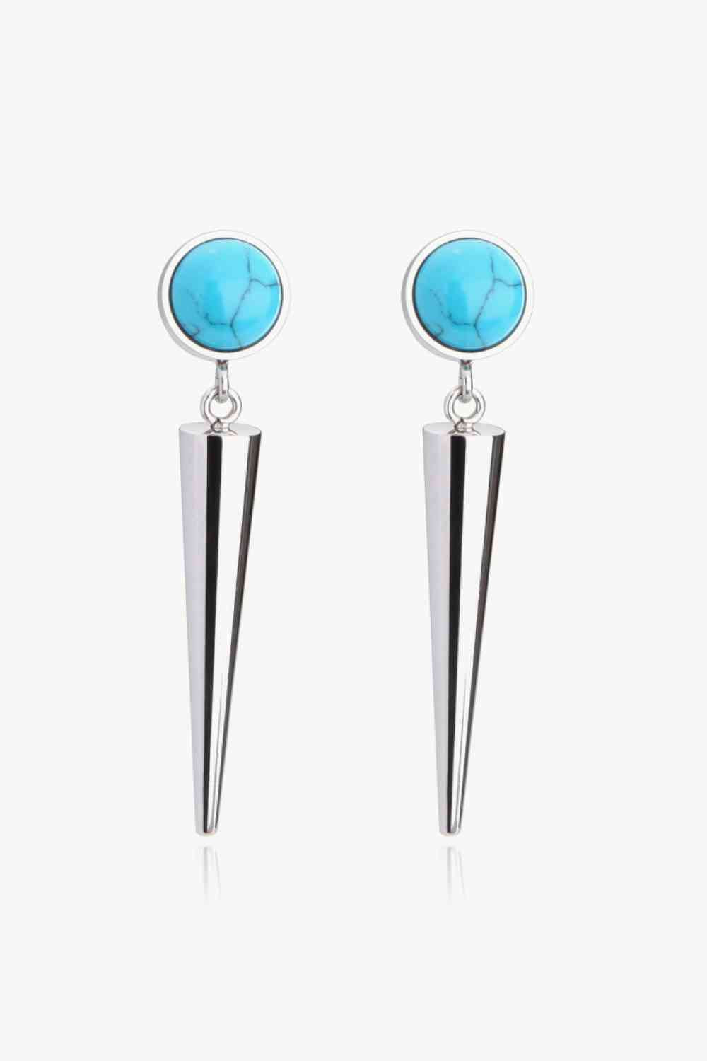 Boucles d'oreilles pendantes turquoise en acier inoxydable 18 carats