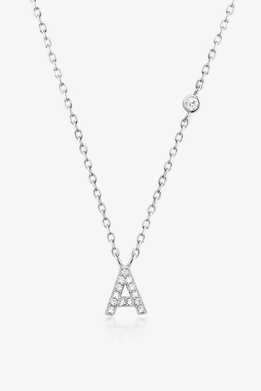 Collier en argent sterling 925 avec zircon A à F