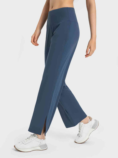 Pantalon de sport fendu à jambe large avec poches