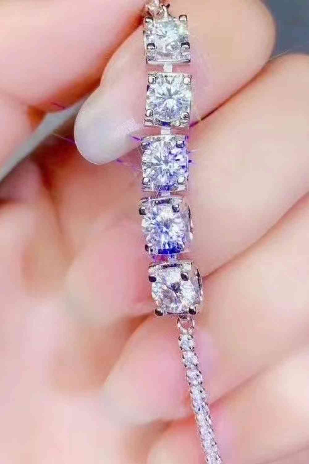 Bracelet à fermoir mousqueton Moissanite 5 carats