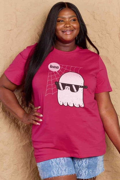 Simply Love T-shirt en coton graphique BOO pleine taille