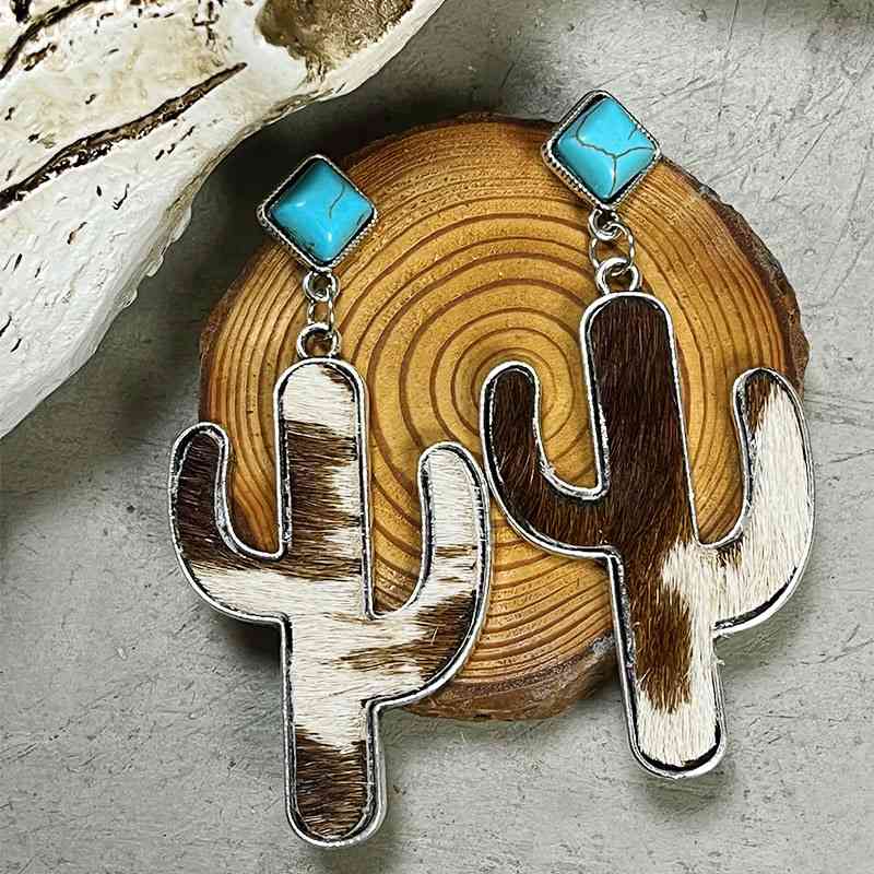 Boucles d'oreilles cactus turquoise